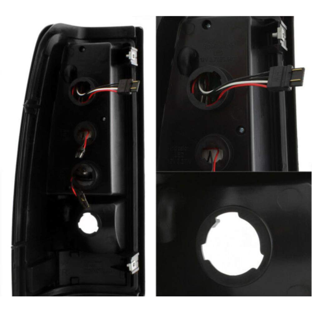 1999-2007 Chevy Silverado & GMC Sierra Smoked LED Tail Lights - Black Housing, DOT Approved, Plug & Play Installation - Perfect for Off-Roading, Truck Customization & Night Driving