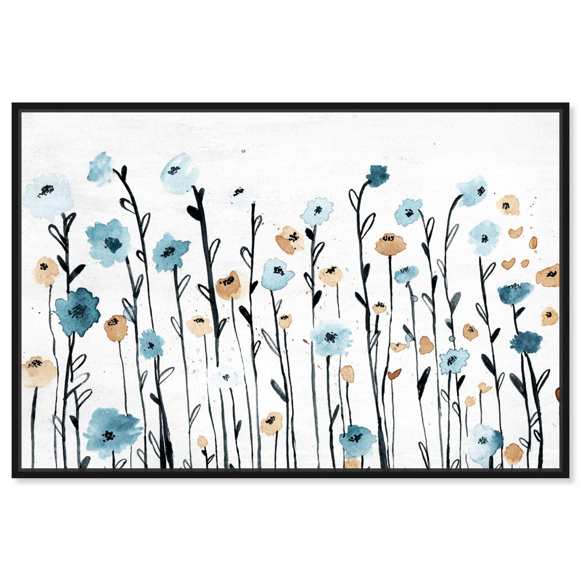 Oliver Gal Floral Botanical Wall Art Decor - Blue & White Canvas Print 30x20 Inches - Modern Home & Office Decor for Living Room, Bedroom, Dining Area