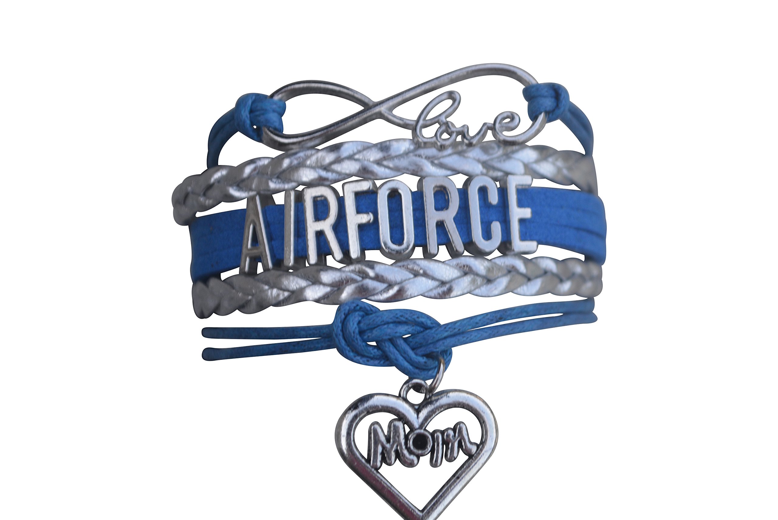 Infinity Collection Air Force Bracelet - Proud Air Force Mom Charm Bracelet - Military Mom Gift - Perfect for Mother's Day, Birthday & Military Appreciation - Jewelry for Air Force Wives & Mothers