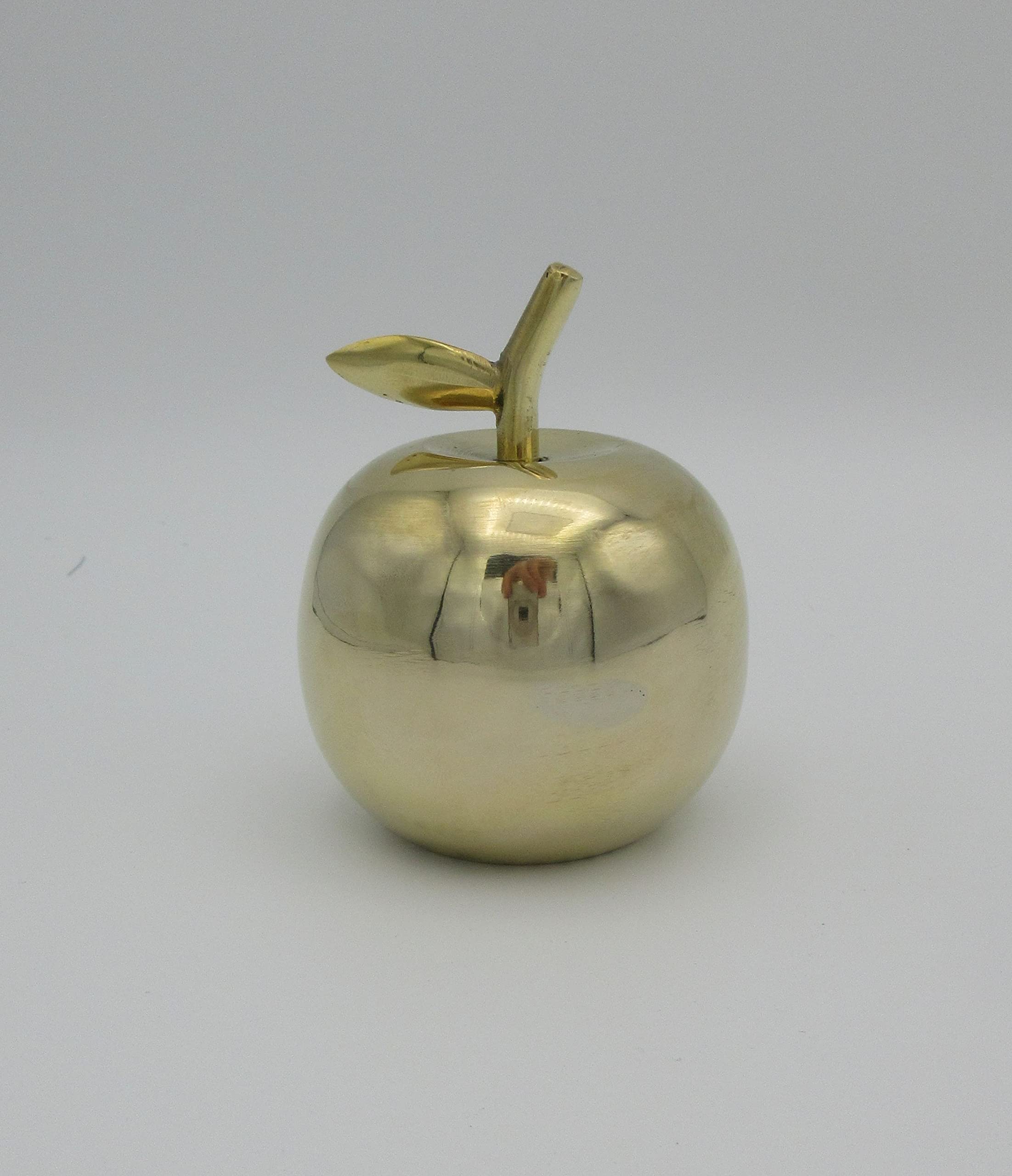 Solid Brass Apple-Themed Service Desk Bell - Gold Finish for Reception, Office, and Customer Service Counters - Perfect for Hotels, Restaurants, and Retail Stores