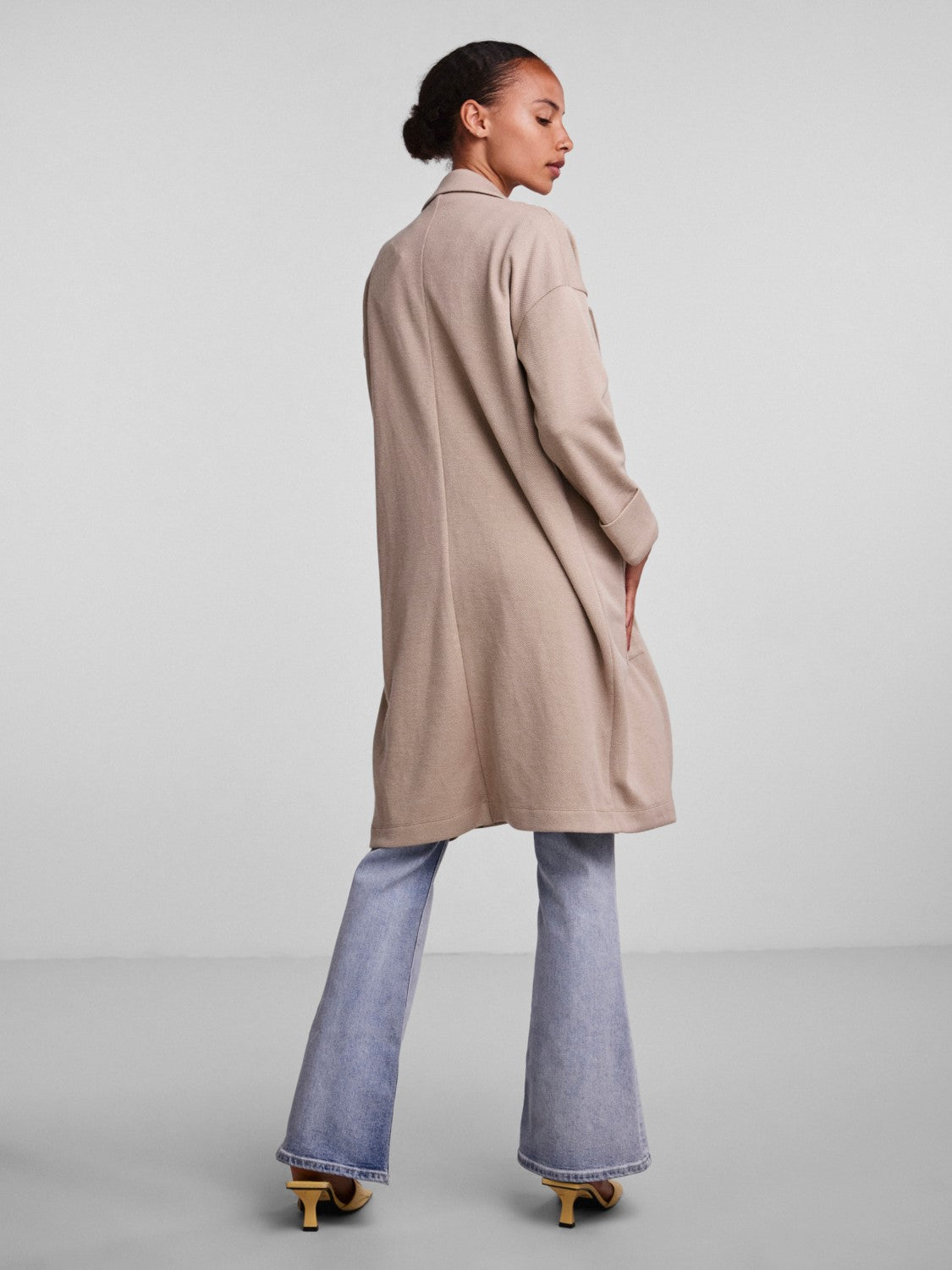 Dorita Coatigan Women's Knitted Cardigan Sweater - Silver Mink Color | Cozy Winter Wear for Office, Lounge & Casual Outings
