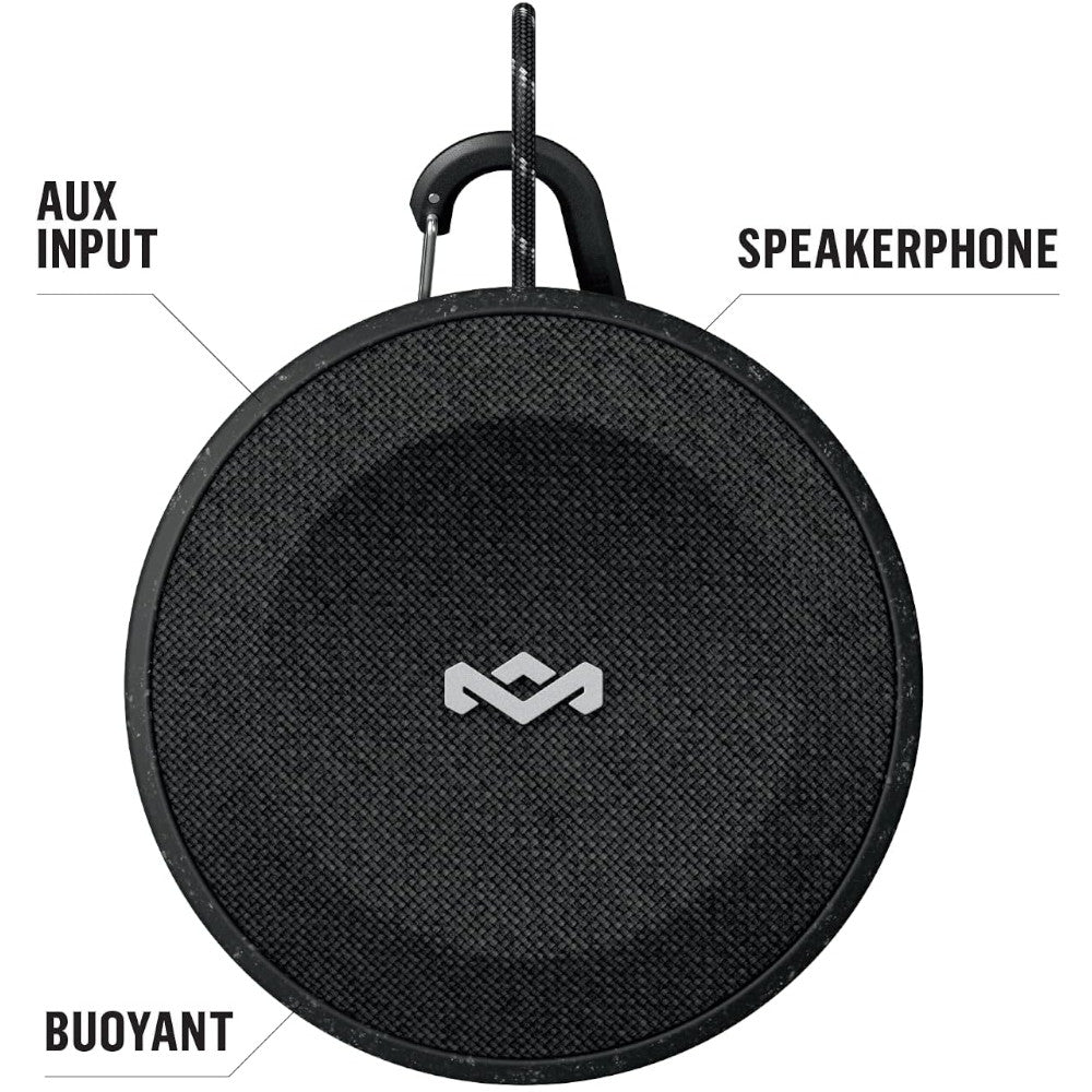 HOUSE OF MARLEY EM-JA015-SB No Bounds Wireless Outdoor Bluetooth Speaker - Waterproof & Portable for Beach, Pool, Camping & Backyard Parties (Blemished Packaging)