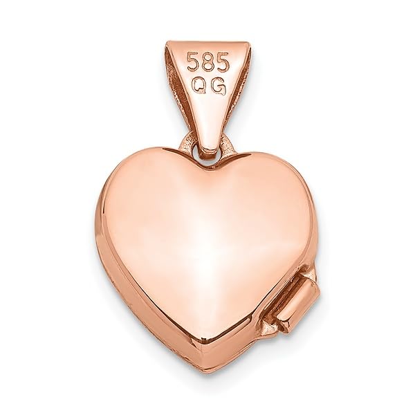 14K Solid Rose Gold Heart Locket Necklace - Personalized Photo Pendant with Engraving | Romantic Gift for Her, Anniversary, Valentine's Day, Mother's Day Jewelry