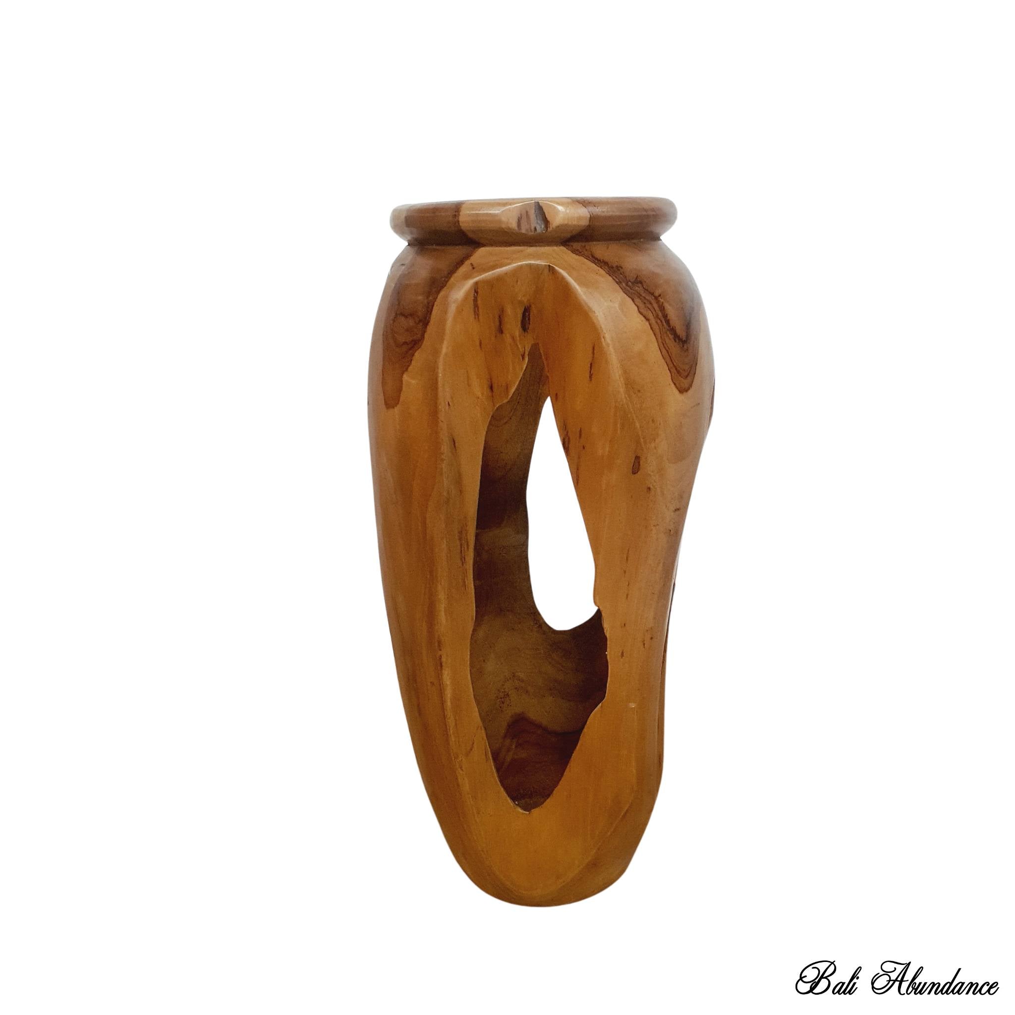 Premium Teak Wood Plant Pot - Handcrafted Indoor/Outdoor Planter for Succulents, Herbs & Flowers | Perfect for Home, Garden & Patio Decor