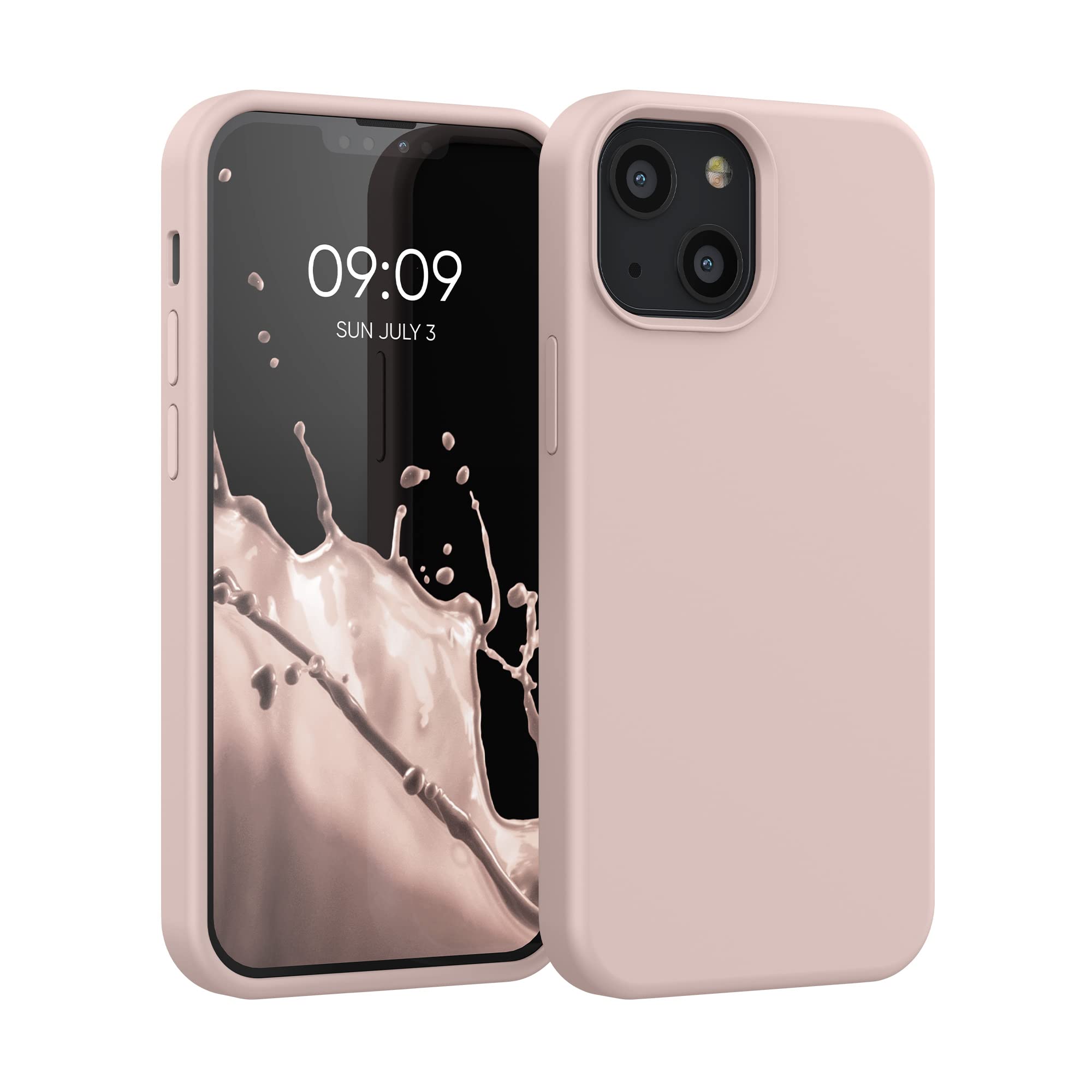 kwmobile Slim TPU Silicone Case for Apple iPhone 13 Mini - Soft Protective Phone Cover with Coconut Swirl Design | Perfect for Everyday Use, Work & Travel