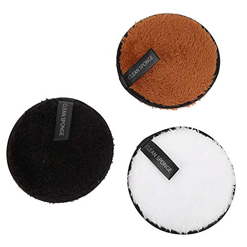 3Pcs Reusable Superfine Fiber Makeup Remover Pads - Gentle Face Cleansing & Makeup Removing Puffs with Long Hair Fibers | Perfect for Daily Skincare, Travel & Eco-Friendly Beauty Routine
