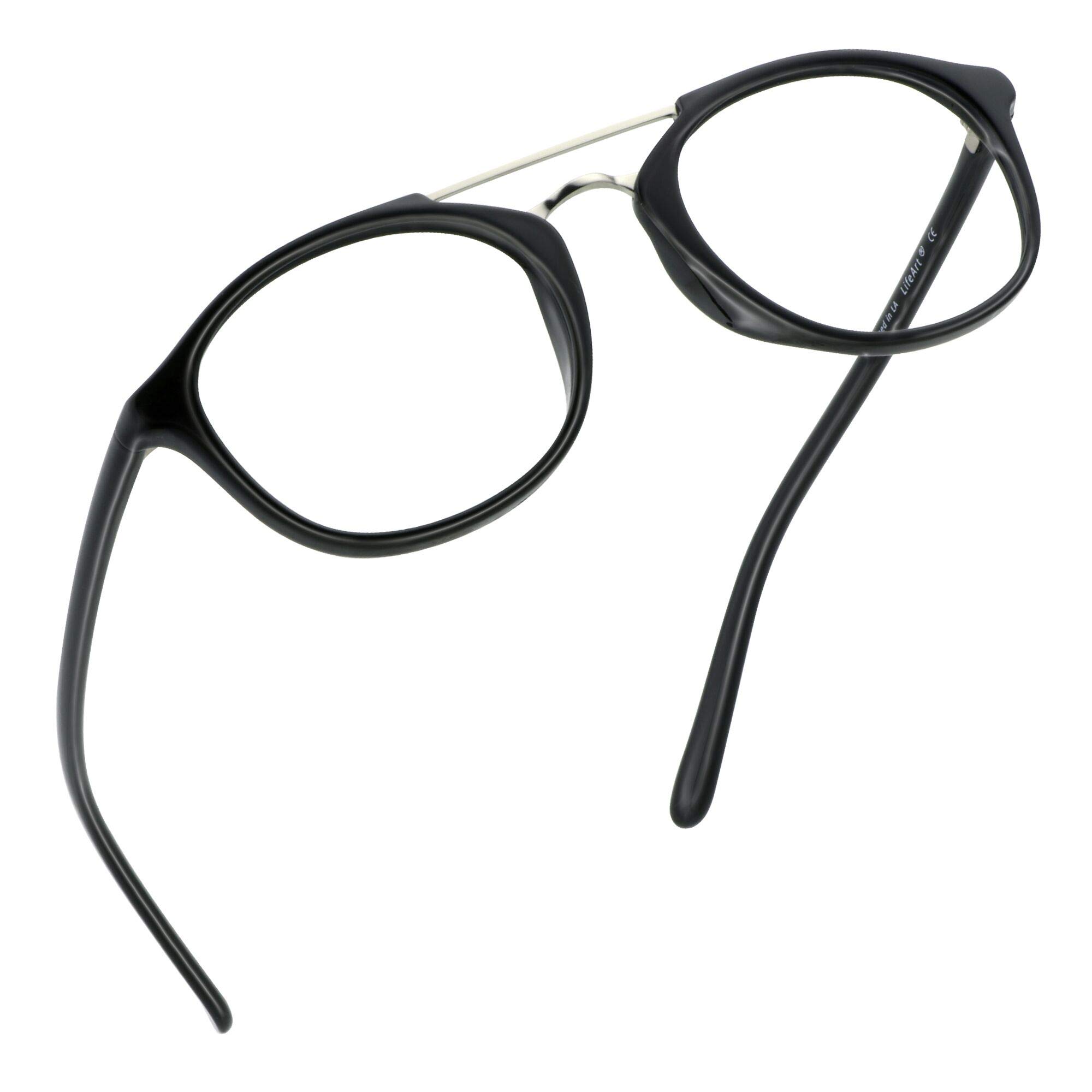 LifeArt Blue Light Blocking Glasses - Anti Eyestrain Computer & Gaming Glasses for Women & Men - Anti Glare Reading & TV Glasses (Black, 3.50 Magnification) - Perfect for Office Work, Gaming & Screen Time