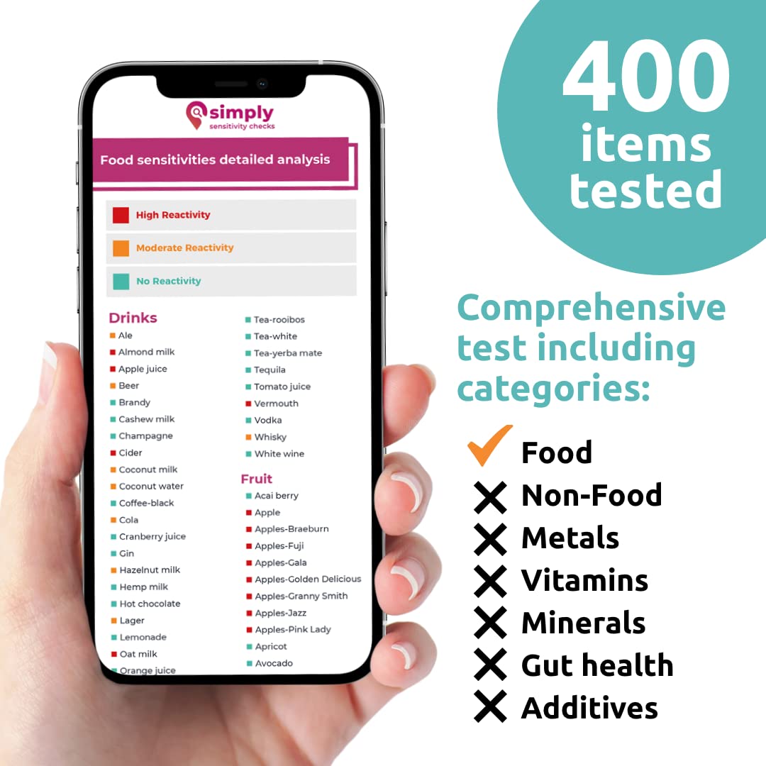 At-Home Food Sensitivity Test Kit for Adults | 400+ Items Analyzed | Accurate Hair Strand Analysis | Gut Health, Digestion, Additives & Vitamins Testing | Fast 3-5 Day Results | Perfect for Identifying Food Allergies & Improving Digestive Wellness