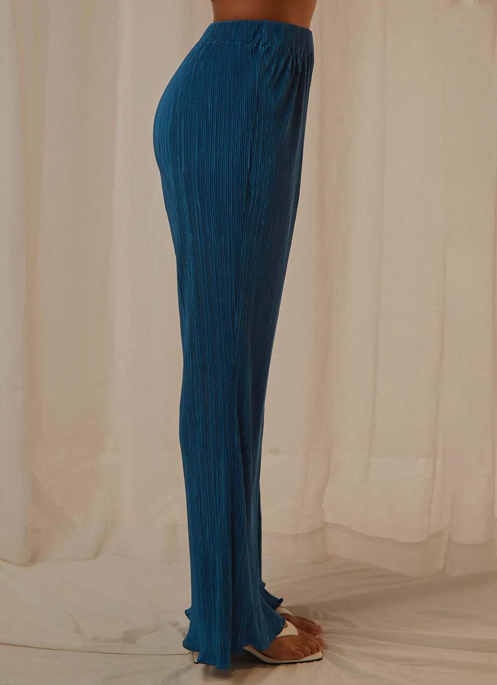 90s Muse Pants - Vintage High Waisted Wide Leg Trousers in Cobalt Blue | Retro Fashion for Women | Perfect for Casual Wear, Office Outfits & 90s Theme Parties