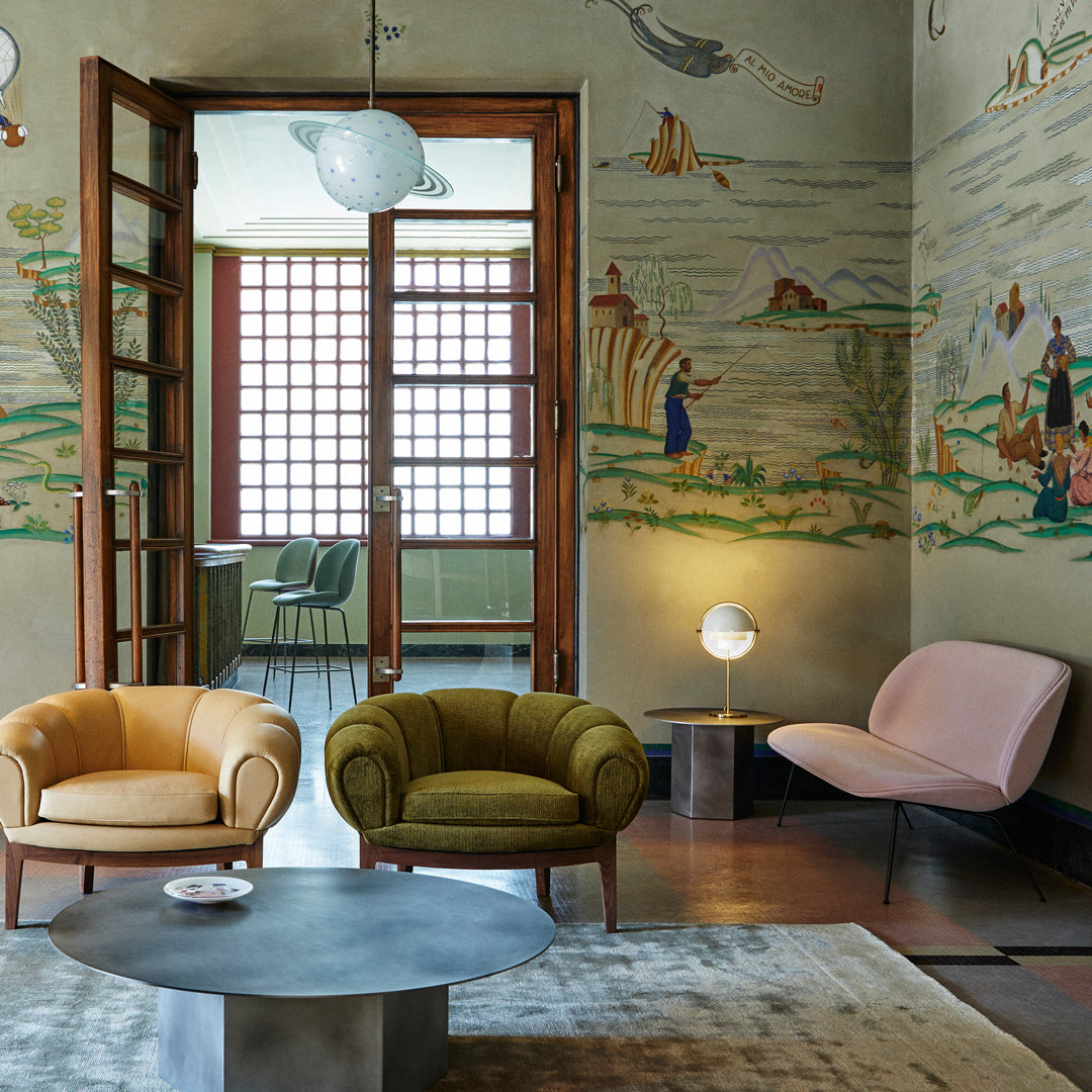 Gubi GamFratesi Beetle Sofa - Fully Upholstered Modern Lounge Chair for Living Room, Office & Reception Areas