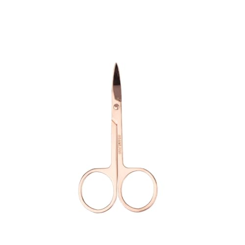 FOLELLO Professional Stainless Steel Grooming Scissors Set for Men & Women - Rose Gold Eyebrow, Mustache & Nose Hair Trimming Scissors - Precise Personal Care & Beauty Tools for Home & Travel Use