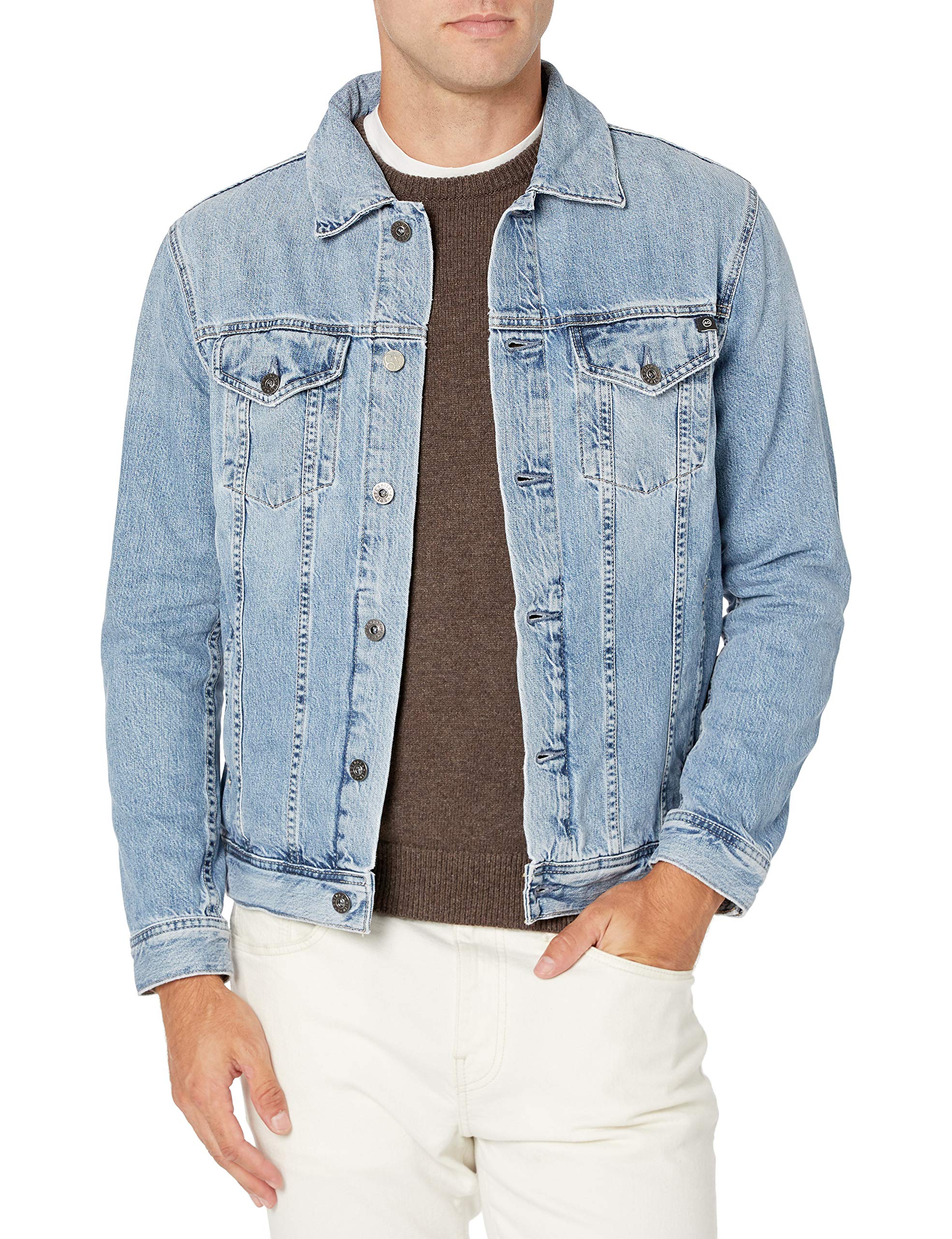 AG Adriano Goldschmied Men's Slim Fit Dart Denim Jacket - Stylish Casual & Layering Essential for Fall & Spring Outfits