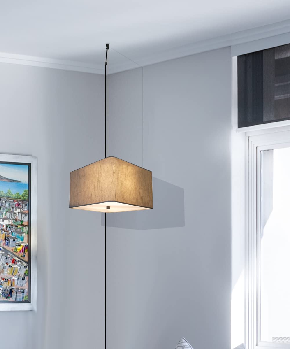 HomeConcept 2-Light Plug-in Swag Pendant with Diffuser - 14