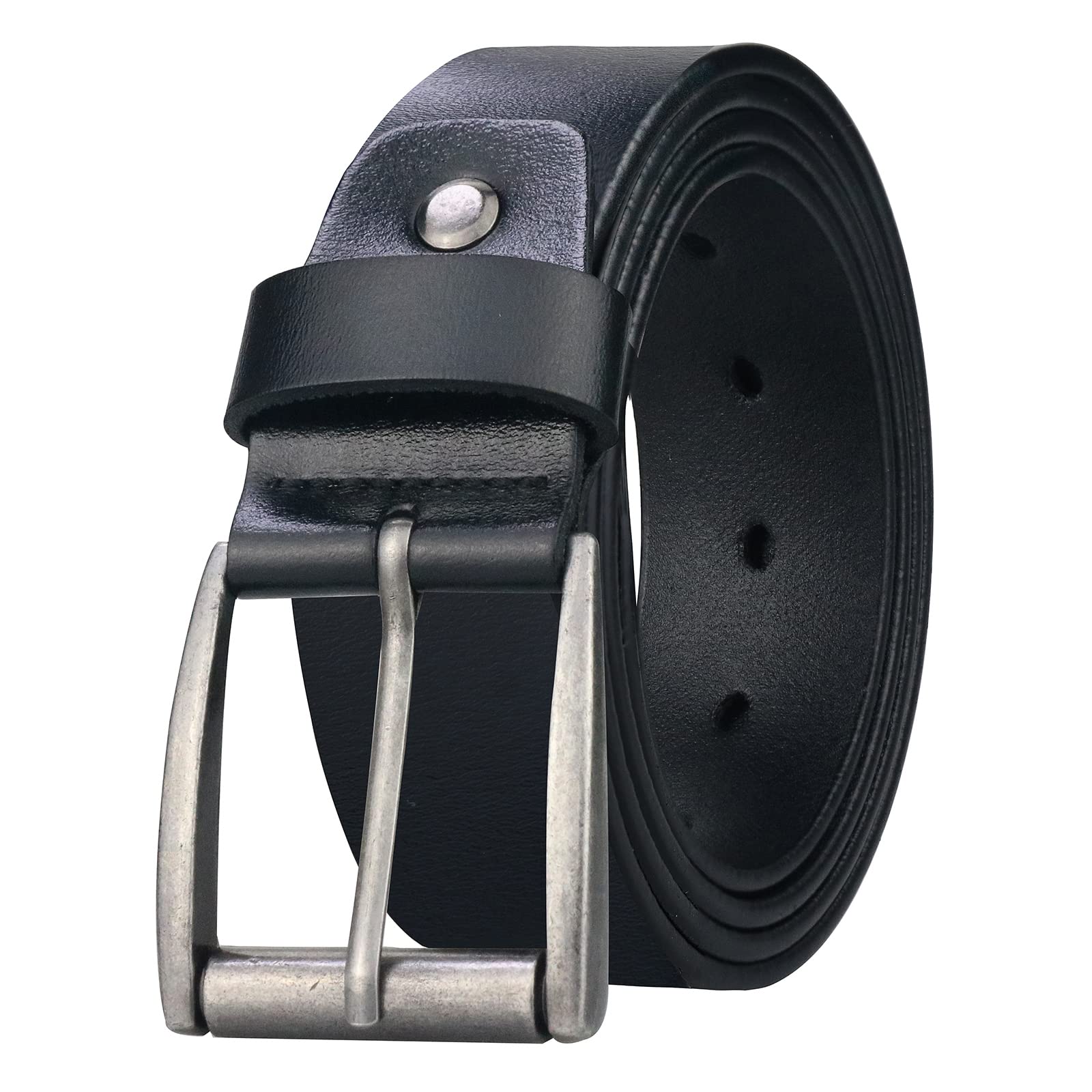 Premium Genuine Leather Belts for Men - Classic Black Dress & Casual Belt for Jeans, Pants & Office Wear | Durable & Stylish Men's Fashion Accessory for Everyday Use & Formal Occasions