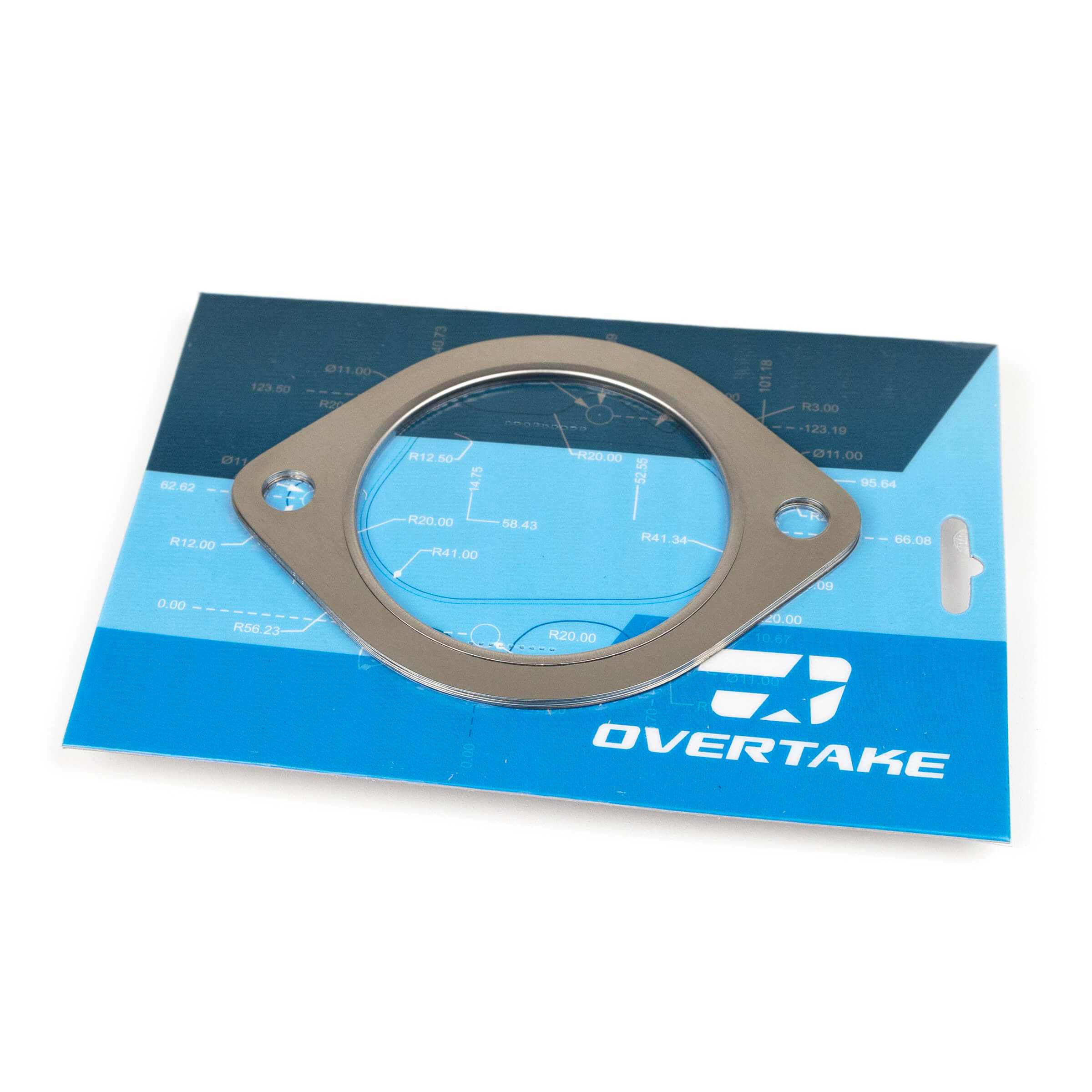 Overtake 3 Inch 2 Hole Exhaust Gasket - Double Thick High Performance Gasket for Downpipe to Cat Back Connection - Perfect for Car Exhaust System Repairs & Upgrades