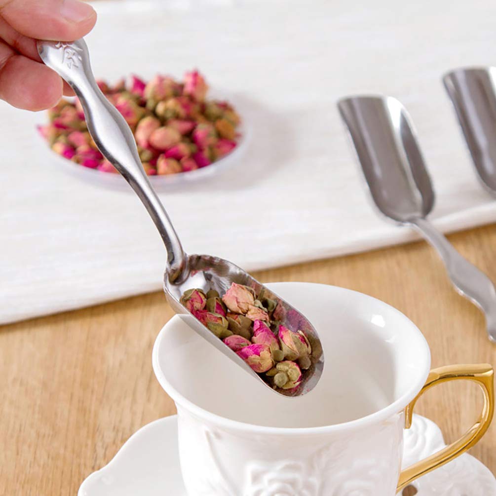 10 Pcs Mini Stainless Steel Candy Scoops - Perfect for Tea, Coffee, Ice Cream, Desserts & Sugar - Ideal for Home Kitchen, Buffet & Party Serving