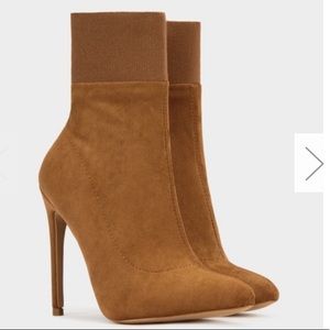 Morgan Camel Suede Booties Women's Comfortable Ankle Boots - Perfect for Fall & Winter Fashion, Office Wear & Casual Outings