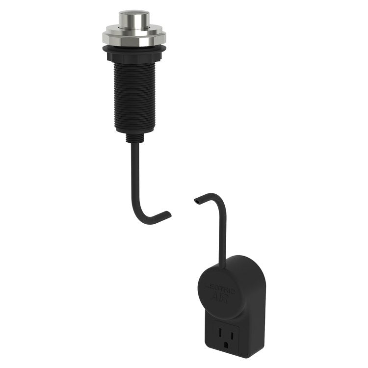 Duncan Air Activation Switch Garbage Disposer with Power Adapter - Polished Nickel Brass Finish for Kitchen Sink Waste Disposal System