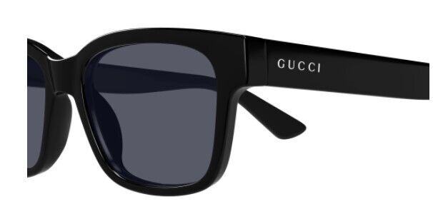 Gucci GG1716S 001 Black/Grey Men's Rectangle Sunglasses - Polarized UV Protection Luxury Aviator Style for Driving, Travel & Outdoor Fashion