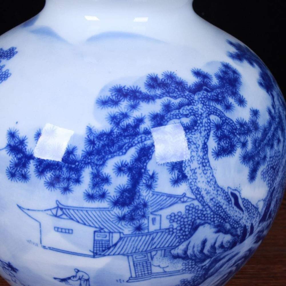 Creative Simplicity Ceramic Vase - Handmade Blue and White Porcelain Gourd Shape Table Decor with Precious Base (32x20x2.5cm) | Elegant Home Accessories for Living Room, Dining Table & Wedding Centerpieces