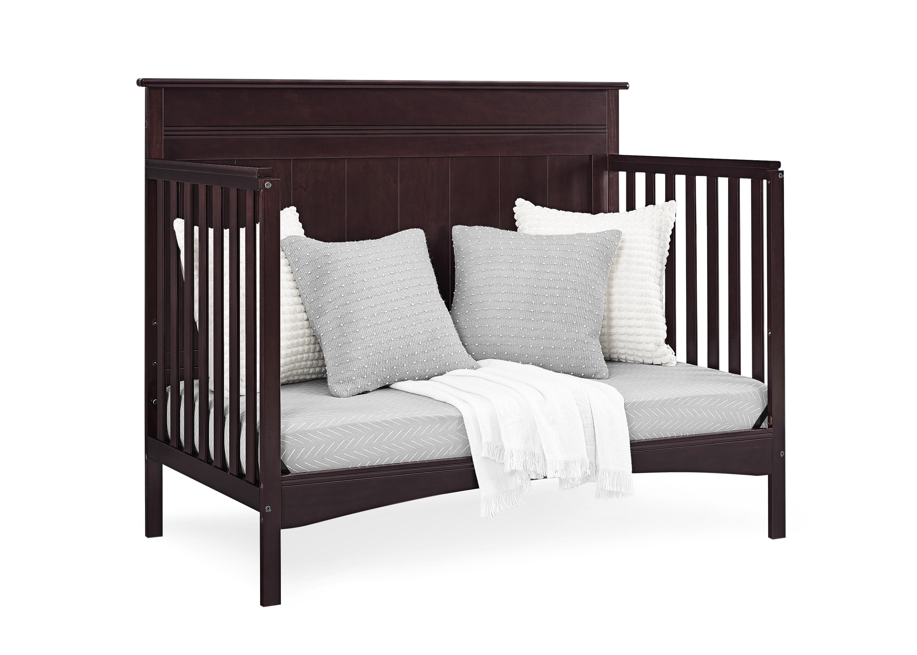 4 in 1 Convertible Baby Crib - Toddler Bed, Daybed & Full Size Bed - Safe Nursery Furniture for Boys & Girls - Perfect for Small Spaces & Growing Families