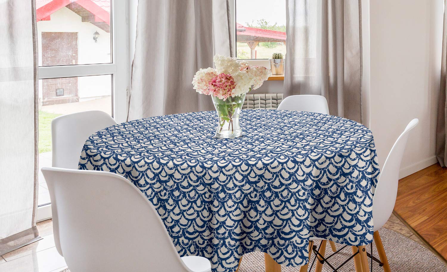 Ambesonne Ethnic Round Tablecloth 60