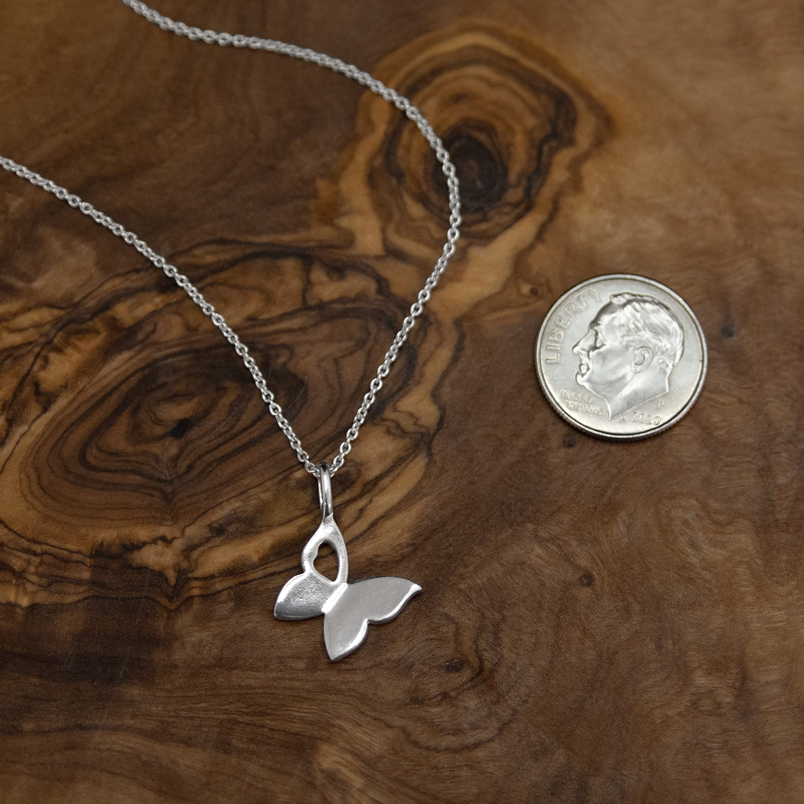 EFYTAL 925 Sterling Silver Butterfly Memorial Necklace - Sympathy Gift for Loss of Loved One, Bereavement Jewelry for Women, Thoughtful Miscarriage Gift for Mothers - Perfect for Funerals, Memorial Services & Comforting Grieving Friends