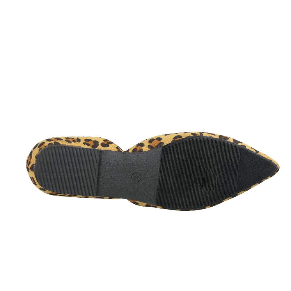 Women's Pointed Toe Ankle Wrap D'Orsay Flats - Slip On Loafers & Casual Ballet Shoes for Work, Office & Everyday Wear