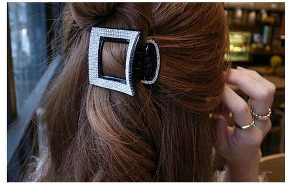 Elegant Rhinestone Hair Comb for Women - Crystal Hair Clip, Hairpin, Hair Grip - Square Black Headwear for Weddings, Parties & Special Occasions