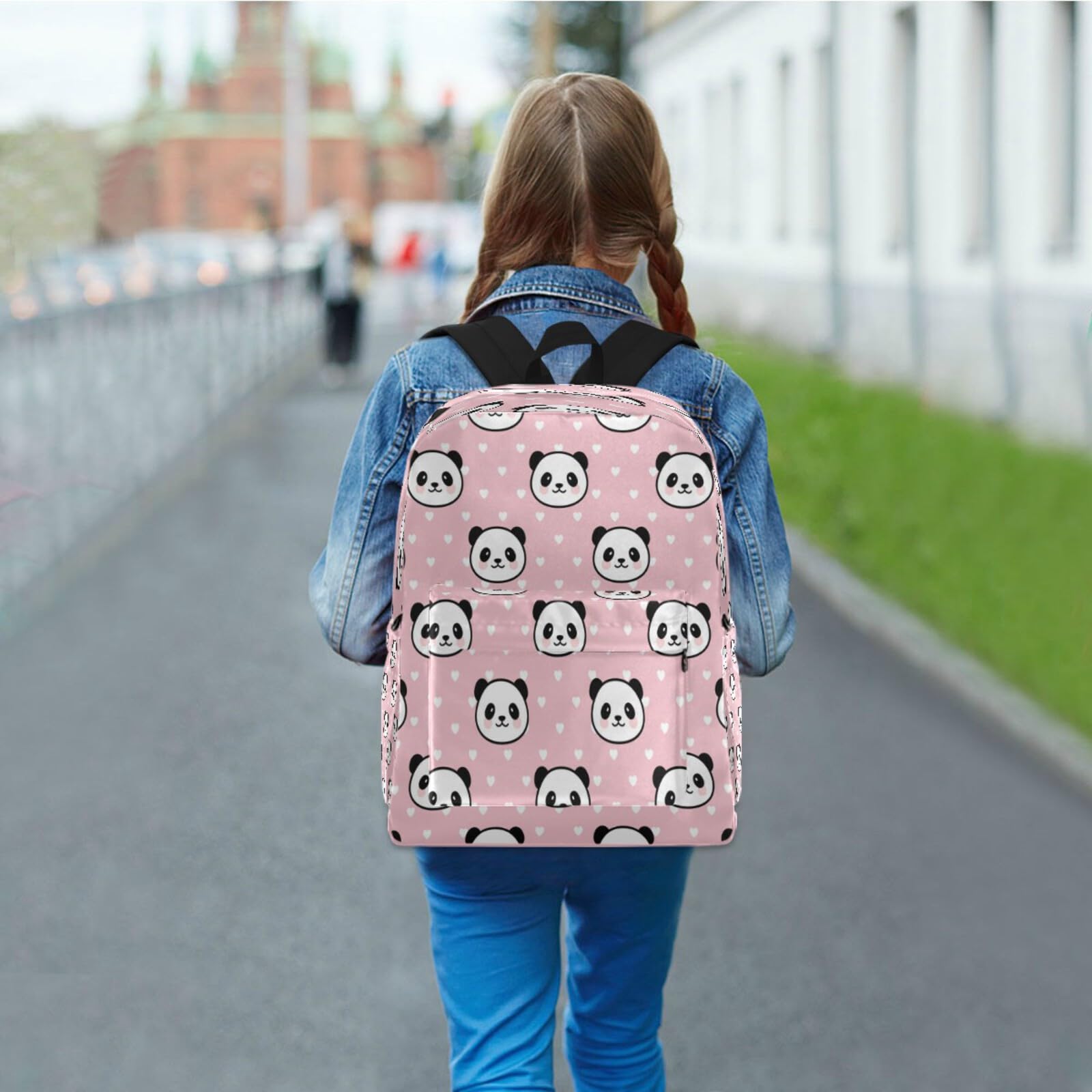 Panda Face Backpack - Lightweight Travel Daypack for Men & Women, Casual School Bag for Students Teens Boys Girls (One Size) - Perfect for College, Hiking, Commuting & Daily Use