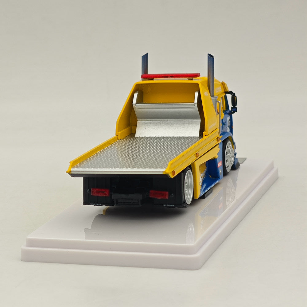 1:64 Scale SH Kamaz Spoon Sports Flatbed Tow Truck Yellow Diecast Model Car - Limited Edition Collectible for Racing Fans & Display Showcase