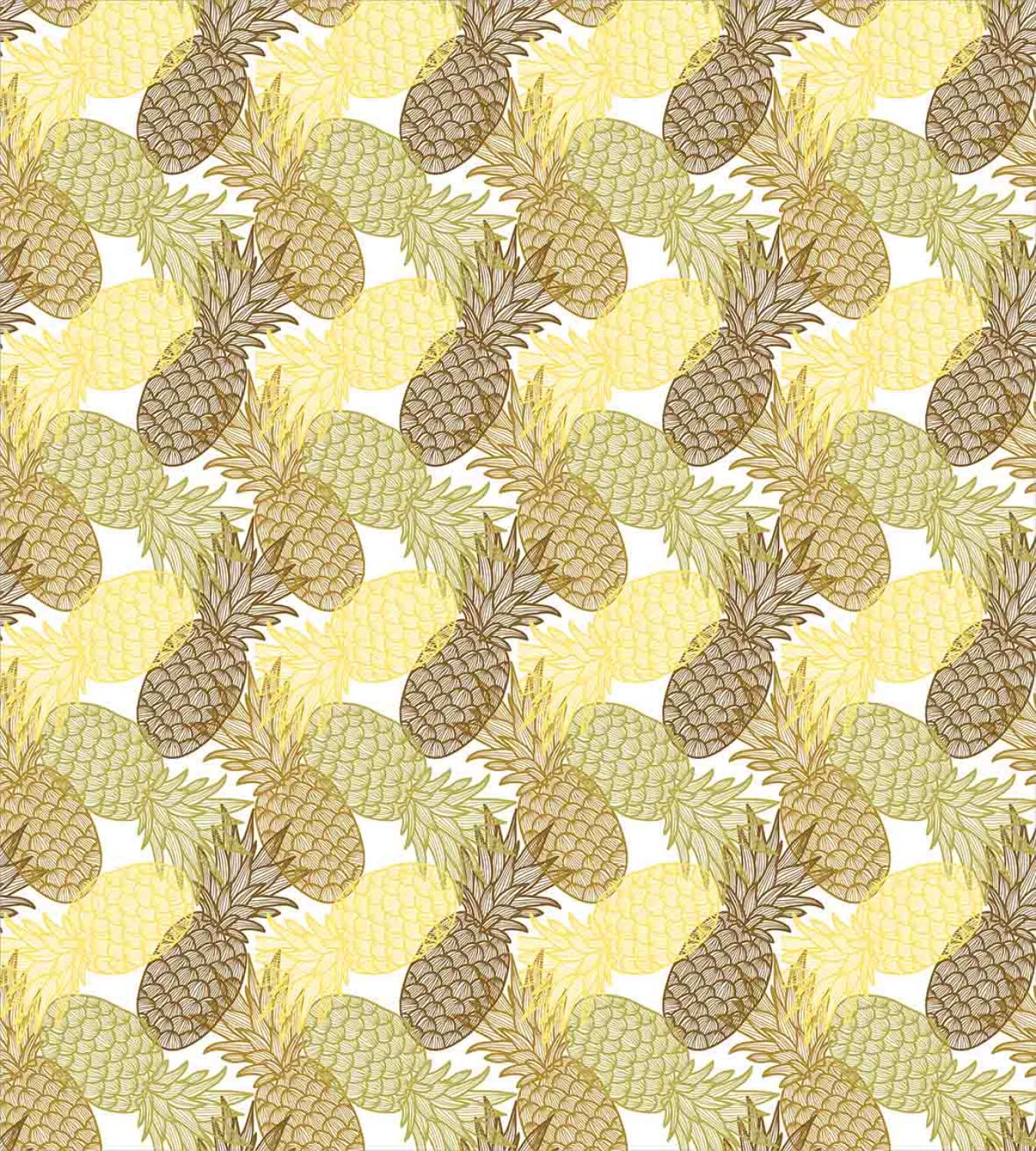 Ambesonne Pineapple Duvet Cover Set - Queen Size 2-Pack with 2 Duvet Covers & 4 Pillowcases | Tropical Pineapple Print Bedding | Summer Themed Exotic Fruit Design | Perfect for Beach House, Vacation Rental & Tropical Bedroom Decor