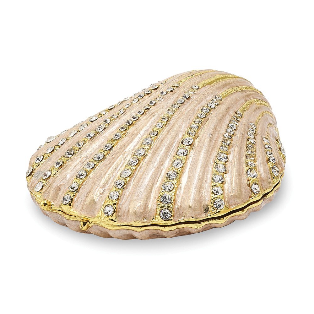 Sonia Jewels Pink Clam Shell Trinket Box 3.25 Inch - Decorative Jewelry Storage for Rings, Earrings & Small Keepsakes - Perfect for Beach Themed Decor, Bathroom Organizer & Gift Ideas