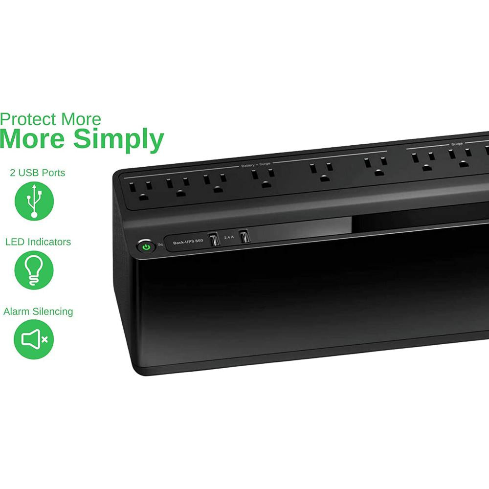 APC BE850G2 UPS Battery Backup & Surge Protector - 850VA/510W Uninterruptible Power Supply for Home Office, Gaming PC & Electronics - Open Box Condition