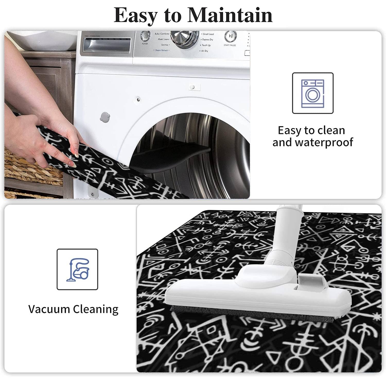 Viking Kitchen Rugs Set - Non-Slip Washable Floor Mat for Cooking & Decor