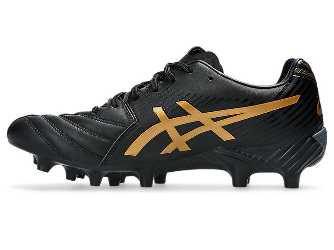 ASICS Men's Lethal Flash Black/Gold Football Cleats - Lightweight Soccer Shoes for Turf & Grass - Perfect for Training, Matches & Competitive Play