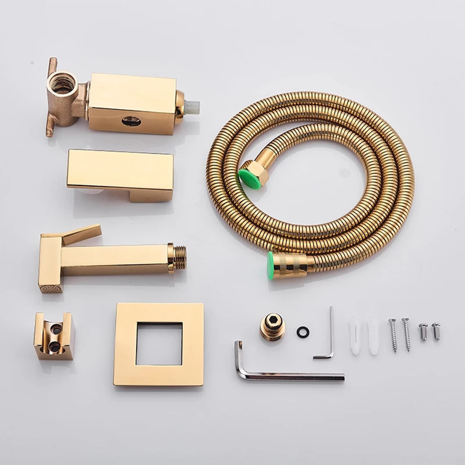 Wall Mount Handheld Bidet Sprayer for Toilet - Hot & Cold Water Brass Bidet Faucet with Single Handle & Strong Water Pressure - Perfect for Bathroom Hygiene, Cloth Diaper Cleaning & Personal Care (Brushed Gold)