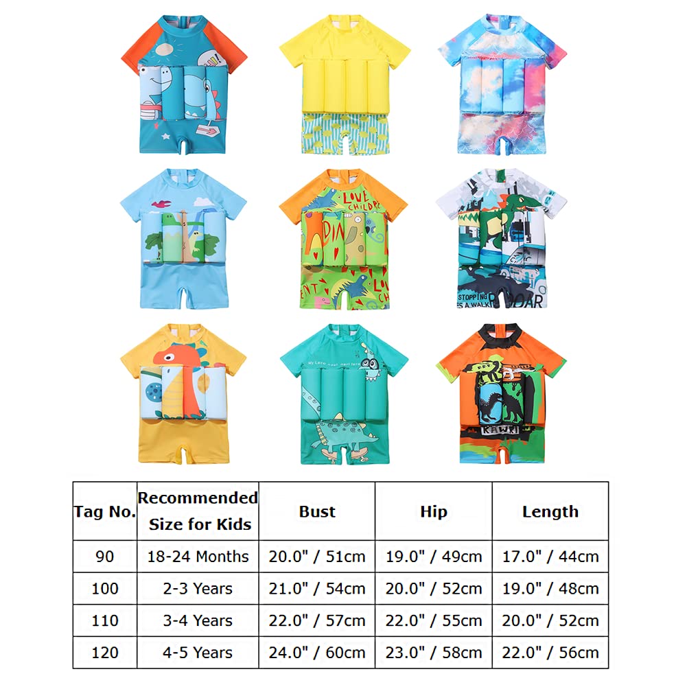 AWIBMK Kids Boys Girls One-Piece Flotation Swimsuit - UPF 50+ Sun Protection Swimwear for Toddlers & Infants - Perfect for Pool, Beach & Summer Water Activities
