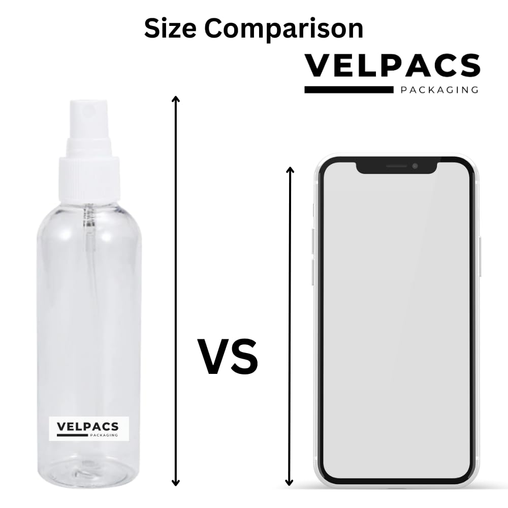 Velpacs 200ml Empty Plastic Spray Bottle - 3 Pack Fine Mist Sprayer for Hair, Rosemary Oil, Perfume & Rosewater | Travel-Friendly Refillable Container for DIY Beauty, Aromatherapy & Home Cleaning Solutions