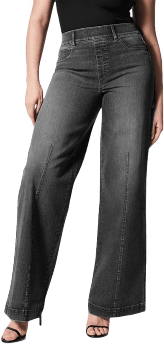 KELYWELL Mid Waist Wide Leg Jeans - Elastic Waist Baggy Jeans for Women | Casual & Comfortable Outfit