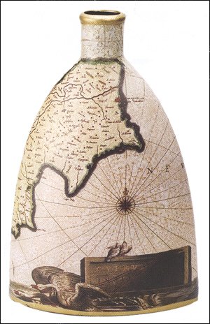 HS Porcelain Nautical Map Beach Vase - Coastal Decor for Home, Office & Wedding Centerpieces | Perfect for Beach House, Bathroom & Seaside Themed Decorations