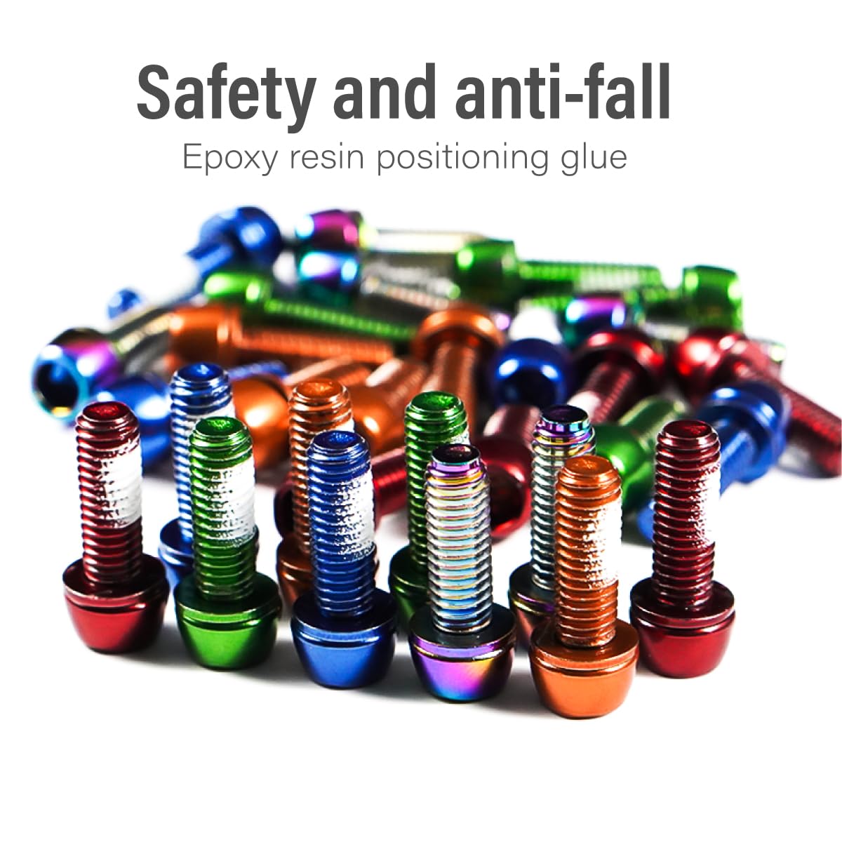 Premium CNC MTB Caliper Bolts - M6x18mm High-Strength Steel Alloy Bike Disc Brake Bolts (6-Piece Set) - Red/Orange/Green/Blue/Rainbow Colors - Perfect for Mountain Biking & Road Cycling Upgrades