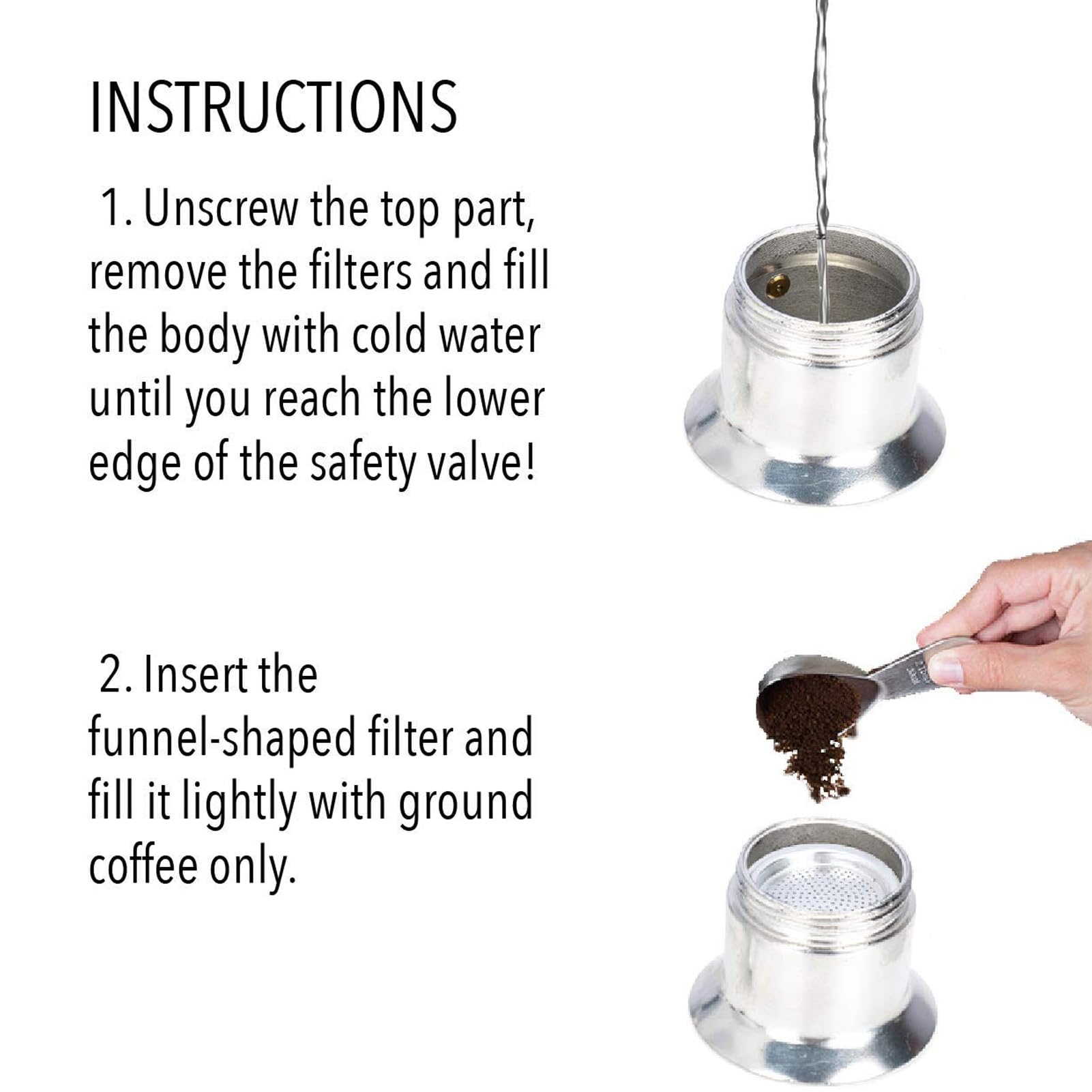 Heayzoki 1 Cup 50ML Aluminum Alloy Stovetop Italian Coffee Maker - Portable Single Tube Espresso Pot for Camping, Travel & Outdoor Adventures