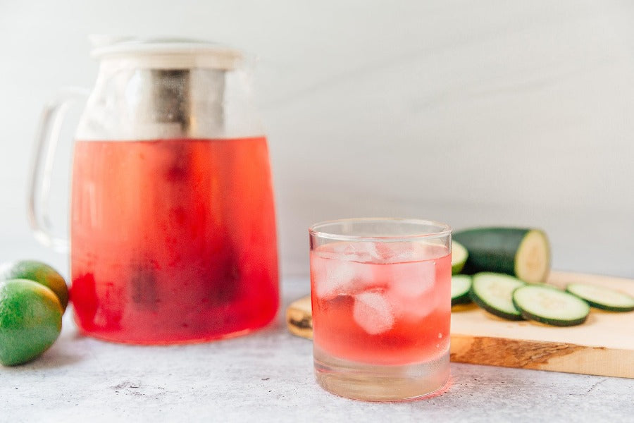 FORLIFE Mist Iced Tea Jug with Removable Basket Infuser - 68oz Glass Pitcher for Cold Brew Tea, Sun Tea & Iced Beverages - Perfect for Summer Parties, BBQs & Outdoor Gatherings