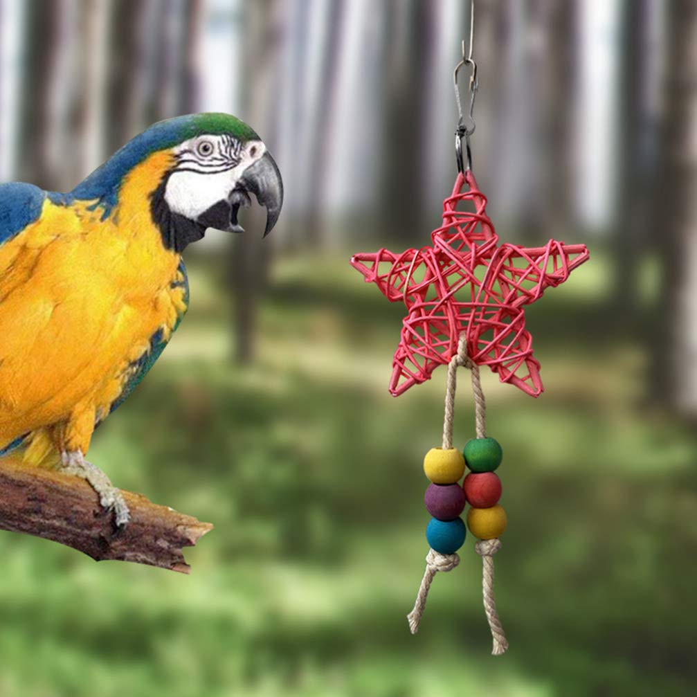 Balacoo 2-Pack Bird Chew Toys for Parrots - Natural Wooden Climbing & Gnawing Skewers - Hanging Playthings for Pet Birds, Parakeets, Cockatiels - Perfect for Cage Decor & Stress Relief