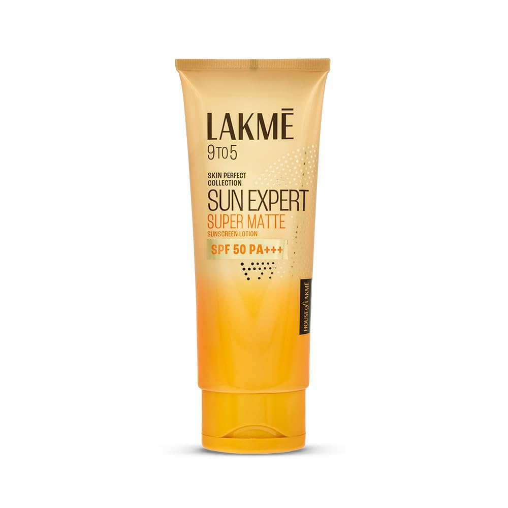 LAKMÉ Sun Expert SPF 50 Ultra Matte Lotion - Oil Free Sunscreen for Face & Body, 100ml - Lightweight, Non-Greasy Formula for All Skin Types | Perfect for Daily Use, Outdoor Activities & Beach Protection