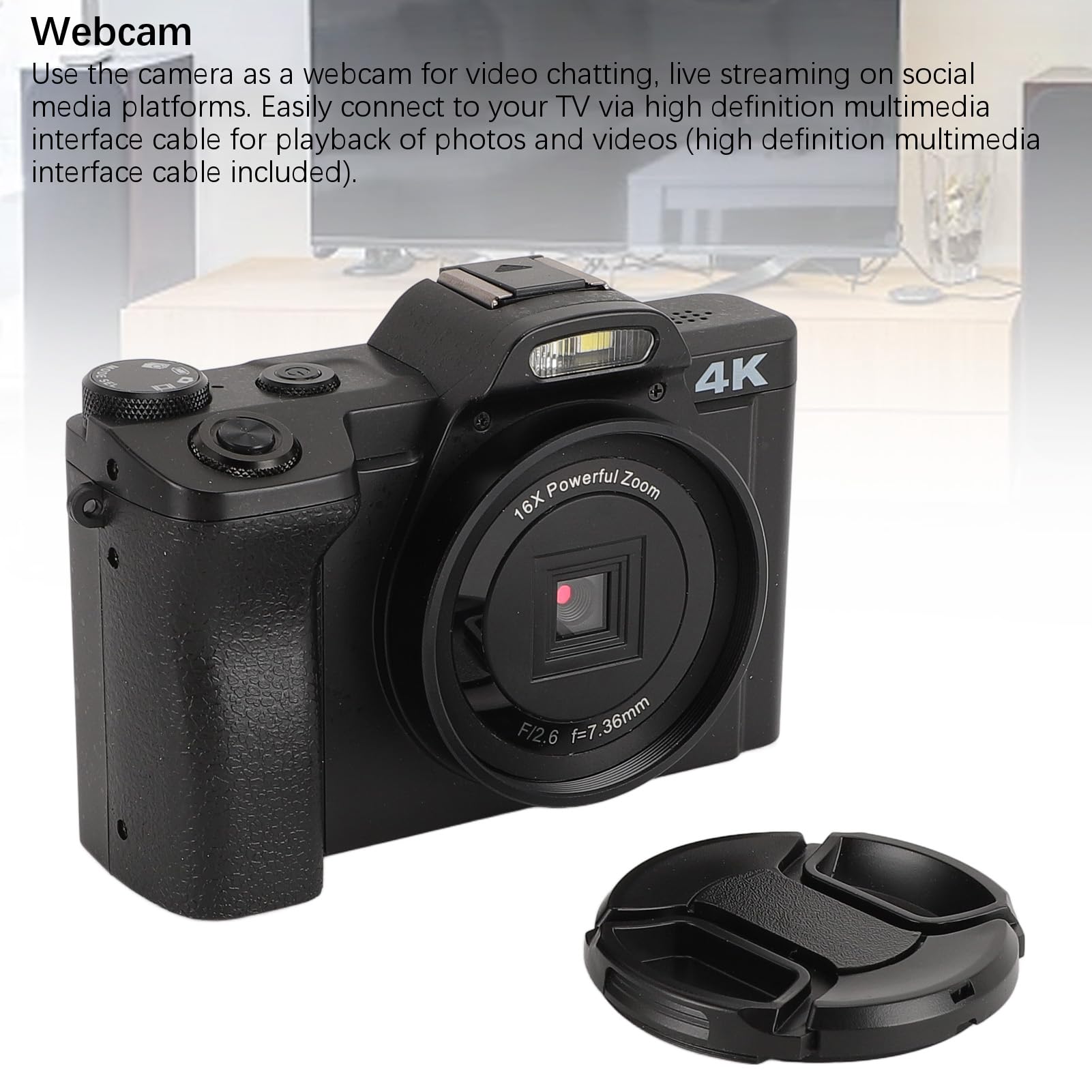 4K 48MP Digital Camera with 3.5