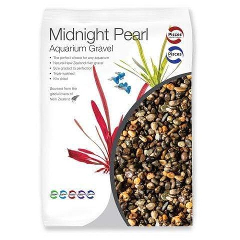 Aqua Natural River Gravel Midnight Pearl 2-10mm for Aquariums, Fish Tanks & Landscaping - Decorative Stones for Freshwater & Saltwater Fish