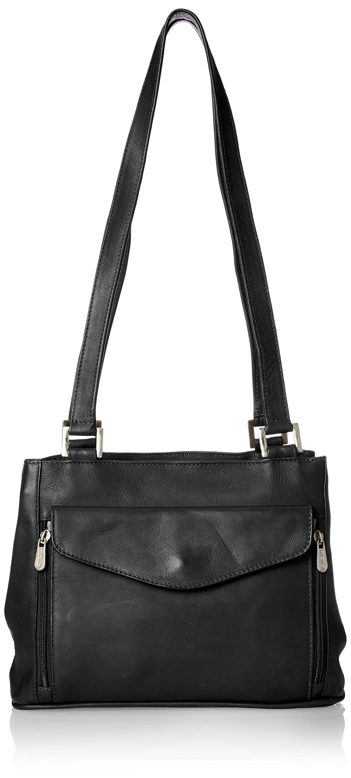 Double Compartment Shoulder Bag for Women & Men - Waterproof Crossbody Purse with Adjustable Strap - Black Casual Daypack for Travel, Work & Daily Use