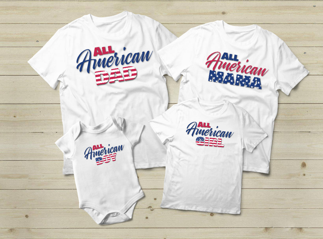 4th of July Matching Family Outfits - Patriotic USA Flag Shirts for Men, Women & Kids | Independence Day BBQ, Fireworks & Holiday Celebrations
